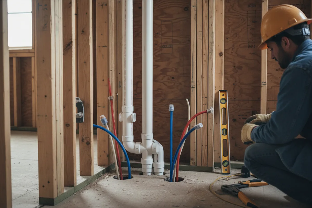 Drain and supply rough-in during Toilet Repair and Installation in Orick